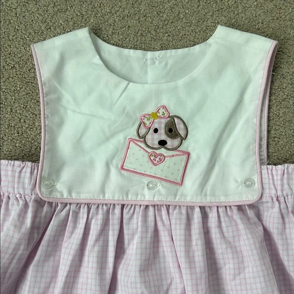 NWT Baby Sen pink heart envelope puppy dress - Picture 2 of 4